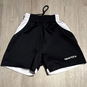 Kids Black and White Athletic Shorts